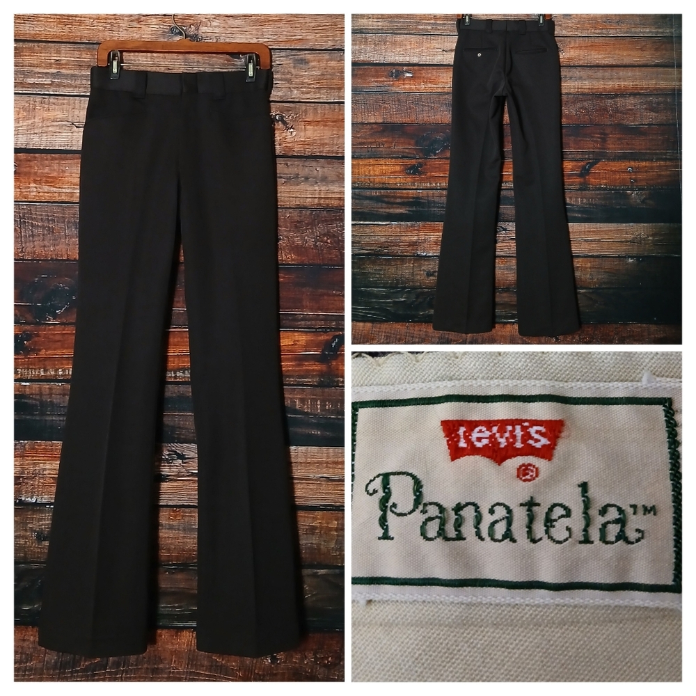 Levis Panatela Vintage 1970s Pants 28X34 Brown Flare Leg Retro Disco